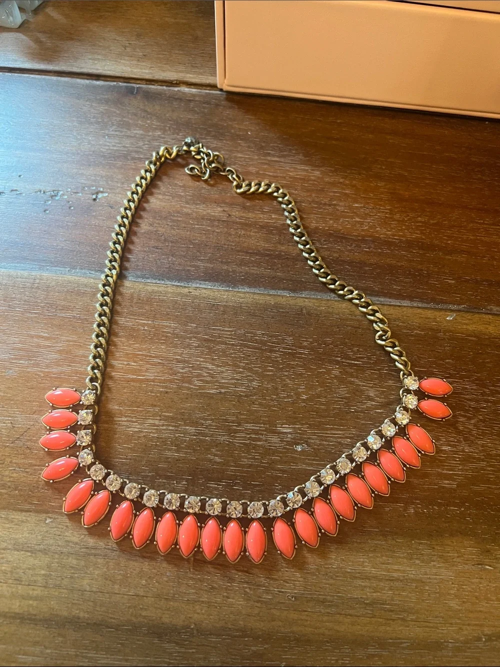 J. Crew Gold-Tone Necklace with Coral Stones